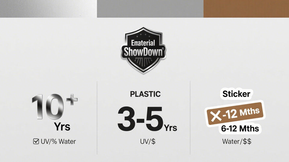 Metal vs. Plastic vs. Stickers – Which Lasts Longest?