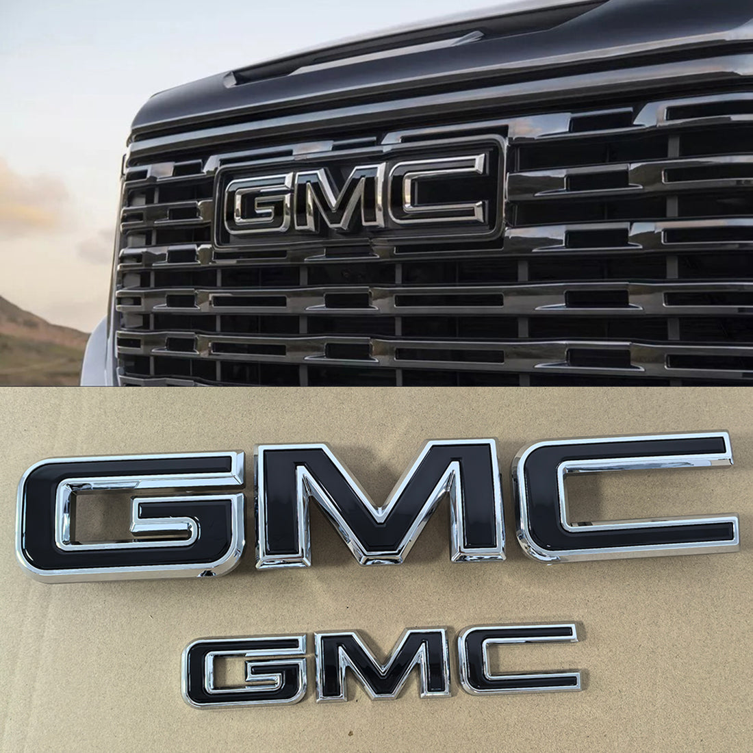 Front Grille & Tailgate GMC Emblem for 2021–2024 Yukon (XL) Badge Kit