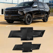 Grille & Tailgate Bowtie Emblem Badge for 2021-2026 Tahoe Suburban (Chrome / Gloss Black) 2-pack