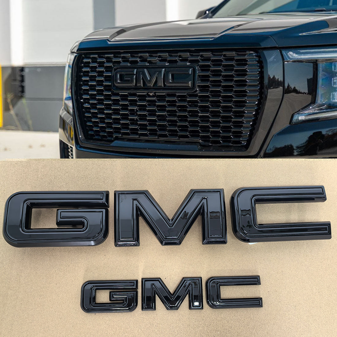 NEW Front & Rear Emblem Replacement for 2021-2024 GMC Yukon Yukon XL (Chrome / Matte / Gloss Black) 2-pack