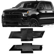 Grille & Tailgate Bowtie Emblem Badge for 2019-2021 Silverado 1500 (Chrome / Gloss Black) 2-pack