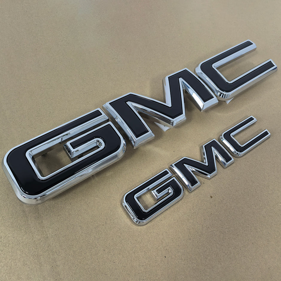 NEW Front & Rear Emblem Replacement for 2021-2024 GMC Yukon Yukon XL (Chrome / Matte / Gloss Black) 2-pack