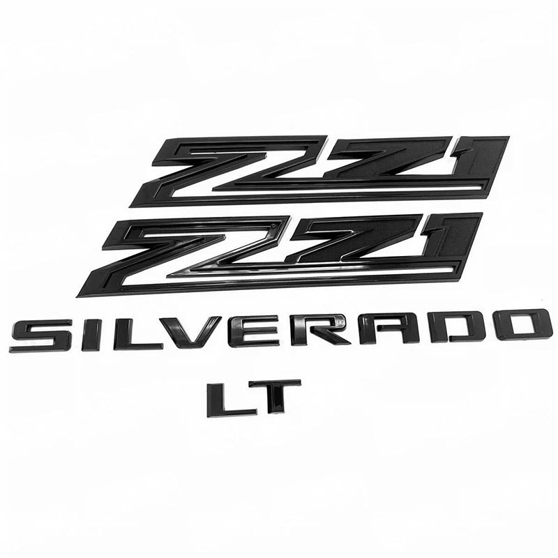 Emblems for 2019-2025 Silverado Z71 LT 2500HD Replacement Kit Black (4-pack / 6-pack)