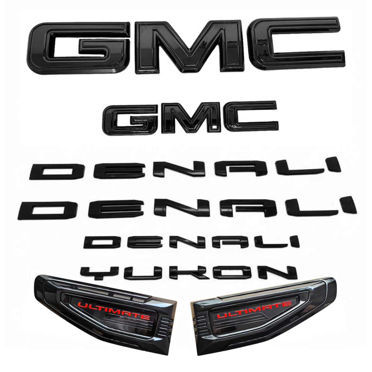 3D Badge Kit for 2021–2026 GMC Yukon Denali Front Tailgate Vent Emblems