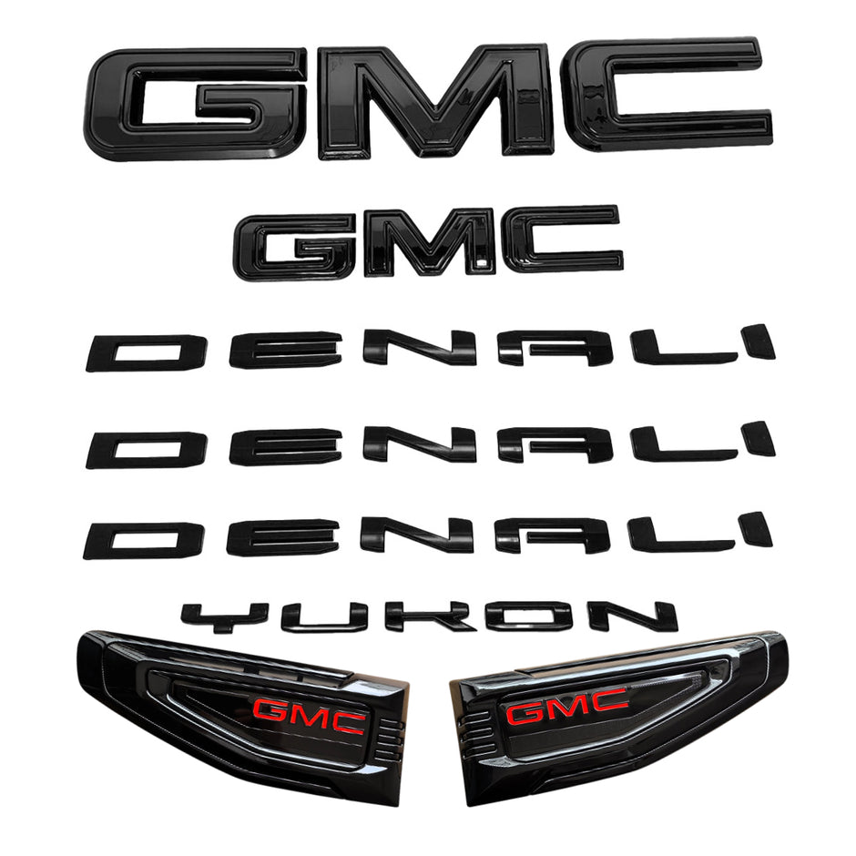 3D Badge Kit for 2021–2026 GMC Yukon Denali Front Tailgate Vent Emblems