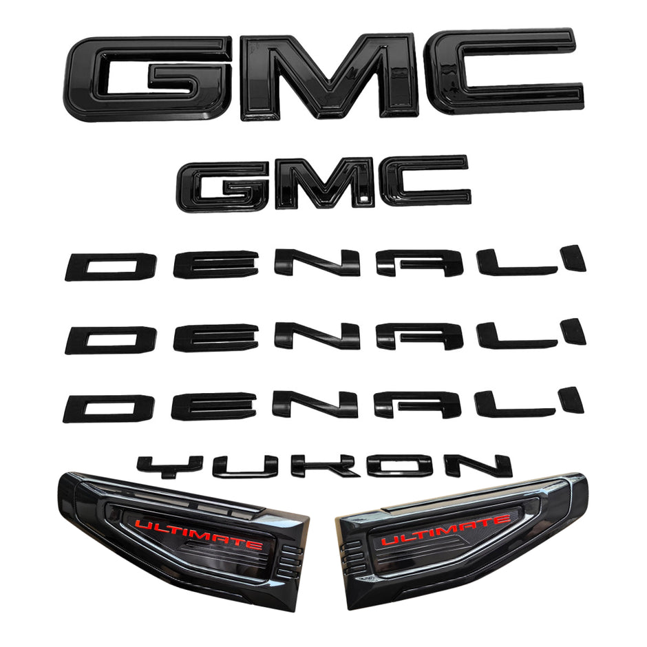 3D Badge Kit for 2021–2026 GMC Yukon Denali Front Tailgate Vent Emblems