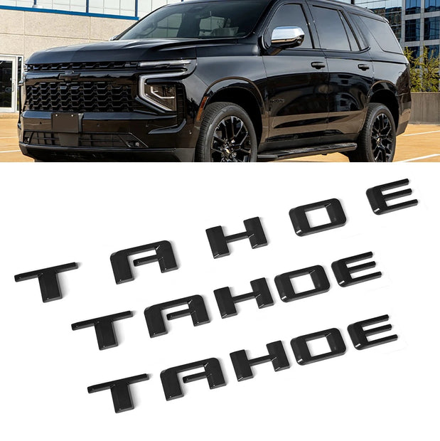 Emblem Kit for 2021+ Chevrolet Tahoe 3D Grille & Tailgate Bowtie Gloss Black (3pack / 5pack)