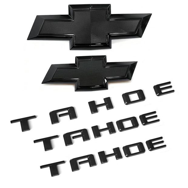 Emblem Kit for 2021+ Chevrolet Tahoe 3D Grille & Tailgate Bowtie Gloss Black (3pack / 5pack)