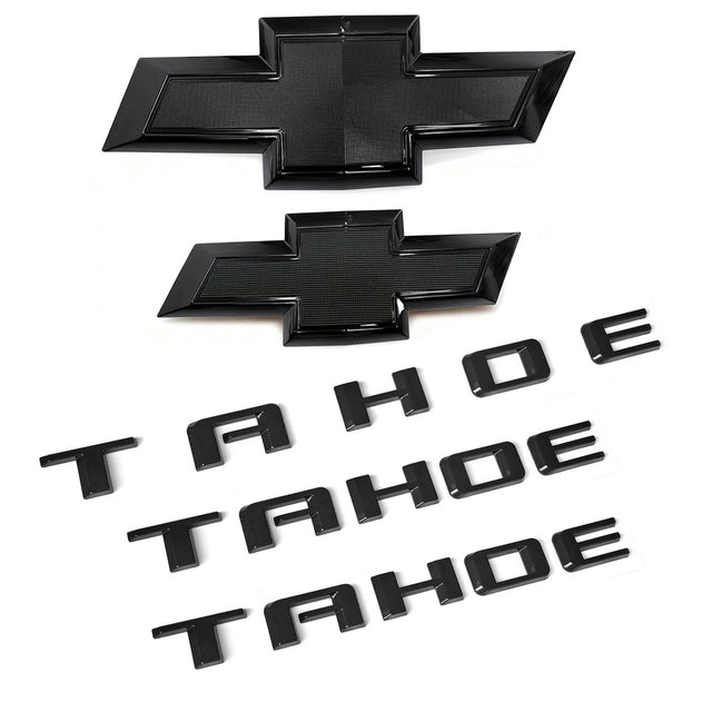 Emblem Kit for 2021+ Chevrolet Tahoe 3D Grille & Tailgate Bowtie Gloss Black (3pack / 5pack)