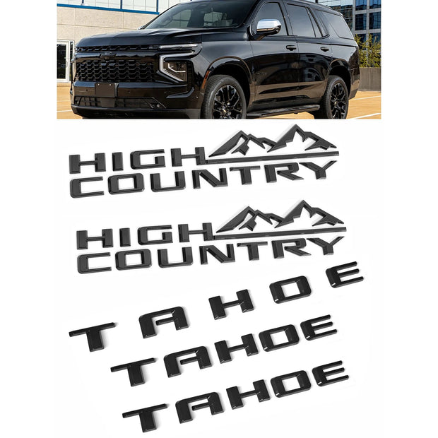 Emblems for 2021+ Chevrolet Tahoe High Country Grille Bowtie Tailgate Gloss Black (5pack / 7pack)