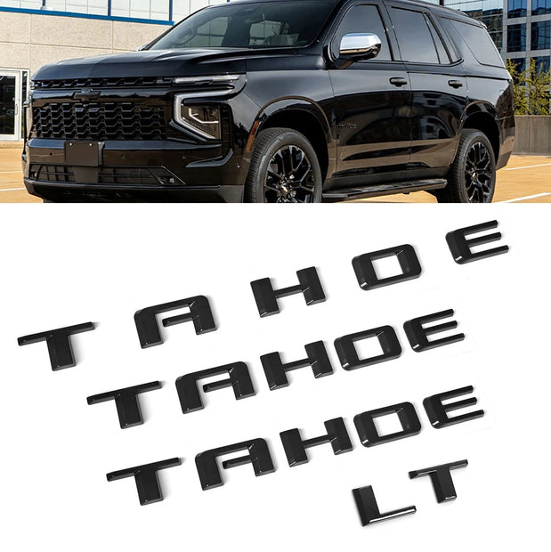 Emblem Kit for 2021+ Chevrolet Tahoe LT Grille Tailgate Bowtie Badges Gloss Black (4pack / 6pack)