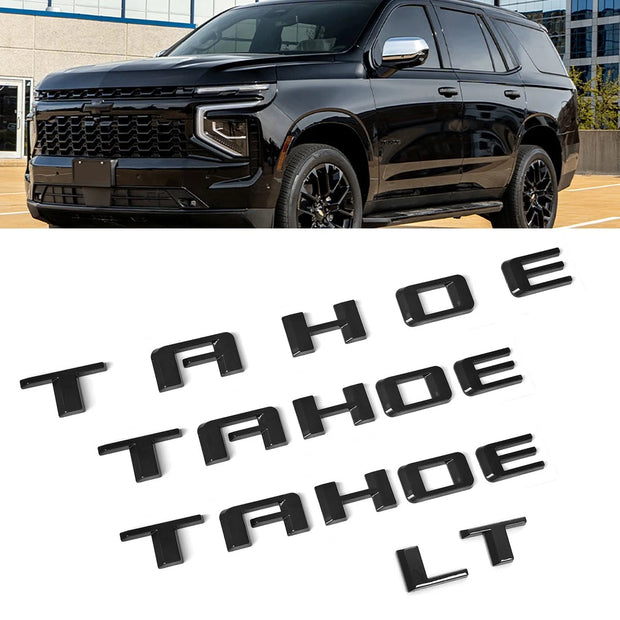 Emblem Kit for 2021+ Chevrolet Tahoe LT Grille Tailgate Bowtie Badges Gloss Black (4pack / 6pack)