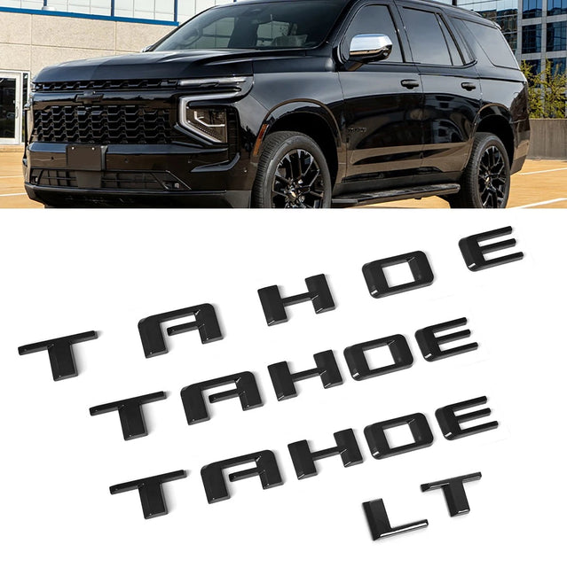 Emblem Kit for 2021+ Tahoe LT Grille & Tailgate Chevy Bowtie Badge Set Gloss Black (4pack / 6pack)