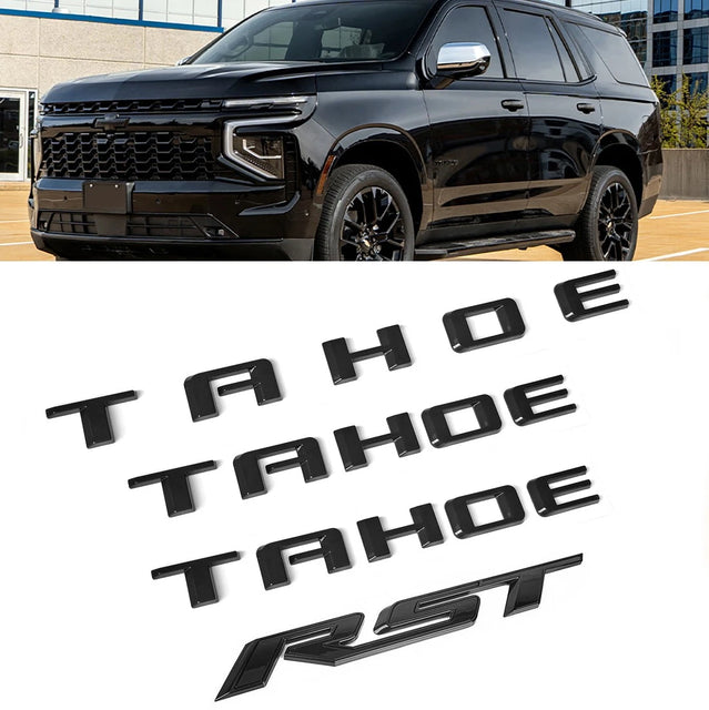 Emblem Kit for 2021+ Chevrolet Tahoe RST Grille & Tailgate Bowtie Logo Gloss Black (4pack / 6pack)