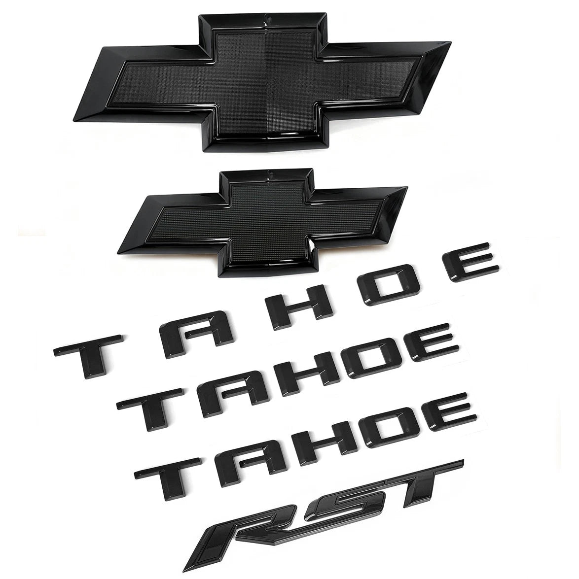 Emblem Kit for 2021+ Chevrolet Tahoe RST Grille & Tailgate Bowtie Gloss Black (4pack / 6pack)