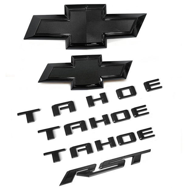 Emblem Kit for 2021+ Chevrolet Tahoe RST Grille & Tailgate Bowtie Gloss Black (4pack / 6pack)