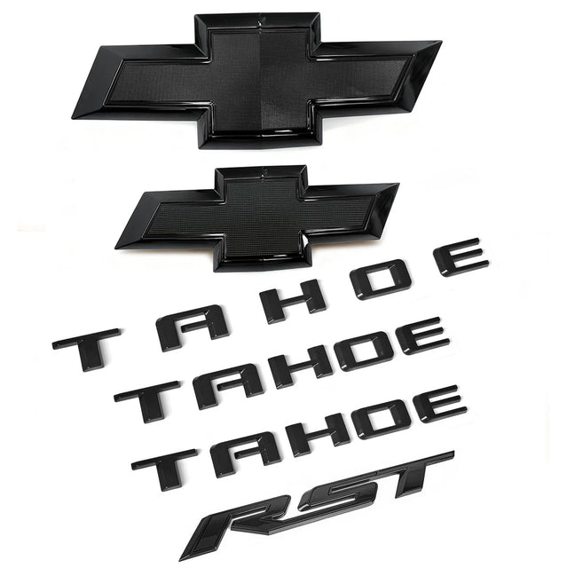 Emblem Kit for 2021+ Chevrolet Tahoe RST Grille & Tailgate Bowtie Logo Gloss Black (4pack / 6pack)