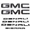 Emblem Kit for 2019+ GMC Sierra 1500 Denali Grille & Tailgate Badges (Chrome / Gloss Black) 4pack / 6pack