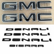 Emblem Kit for 2019+ GMC Sierra 1500 Denali Grille Rear Replacement (Chrome / Gloss Black) 4pack / 6pack