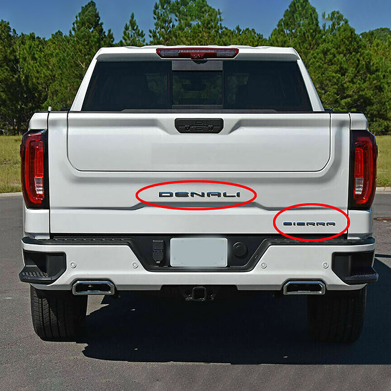 Front Grille Emblems Side Door Rear Trunk 3D Letter Badges Replacement for 2019-2025 GMC Sierra 1500 Denali 86532074 (4pack / 6pack)