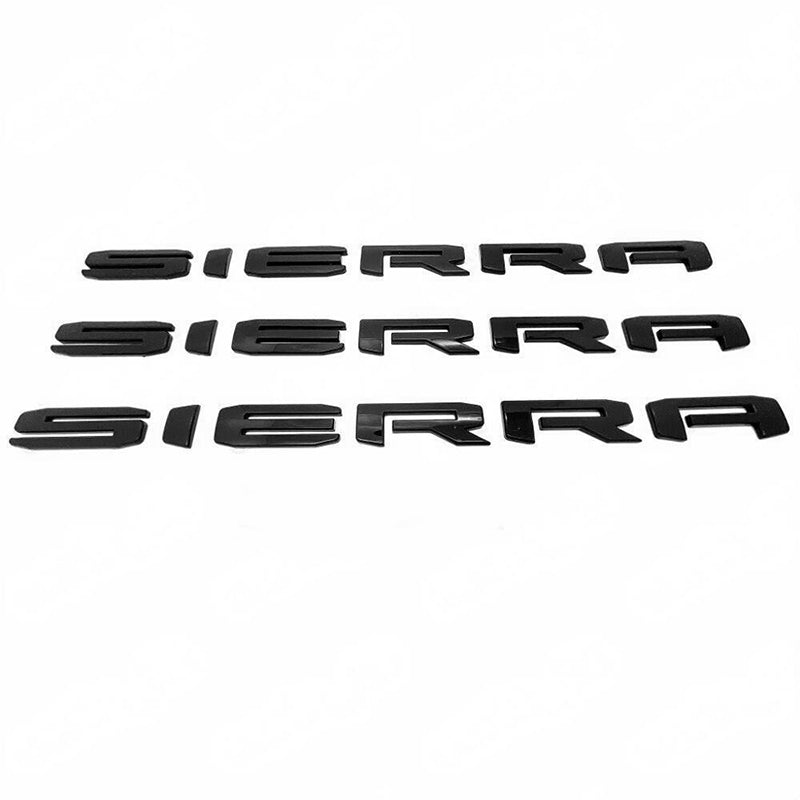 Emblem Kit for 2019+ GMC Sierra 1500 2500HD 3500HD Grille Tailgate Black (3pack / 5pack)