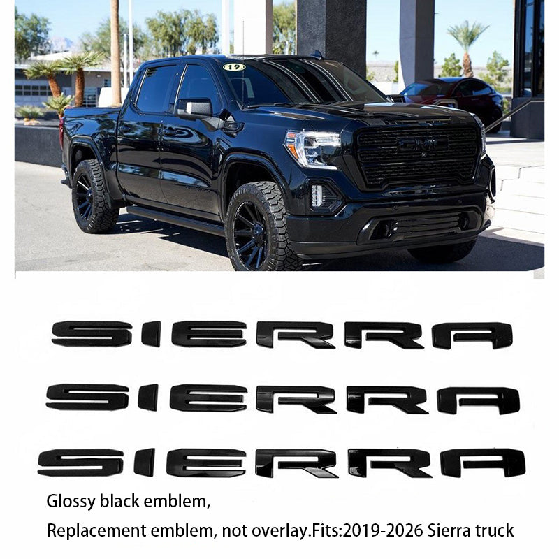 Emblem Kit for 2019–2026 GMC Sierra Grille & Tailgate Badge Replacement