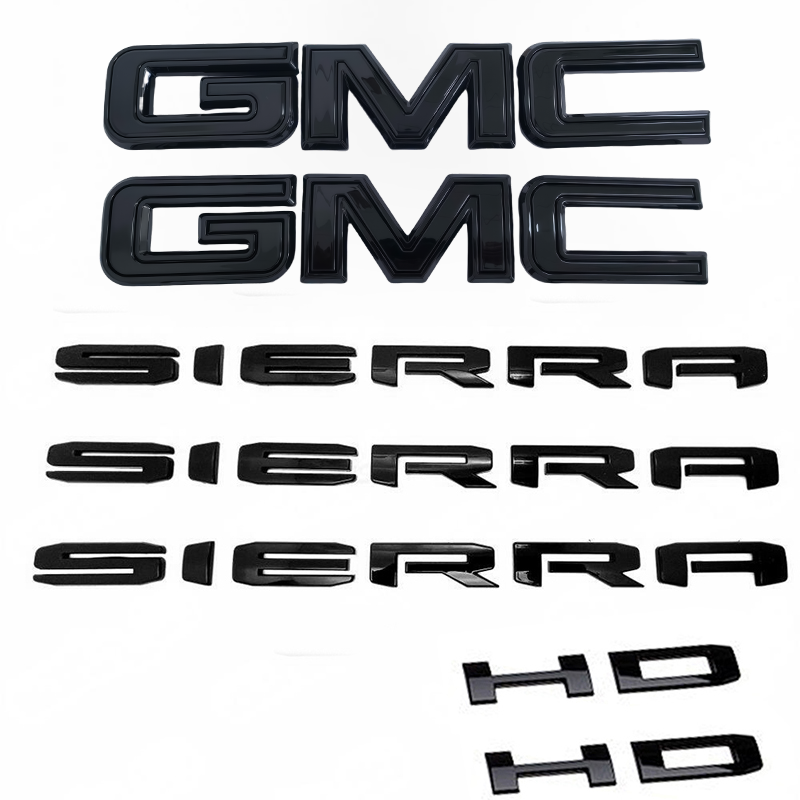 Custom Grille Tailgate Sierra HD Emblem Door Rear Liftgate Nameplate 3D Badges for 19-25 GMC Sierra 2500HD 3500HD 84287337 (3pack / 5pack)
