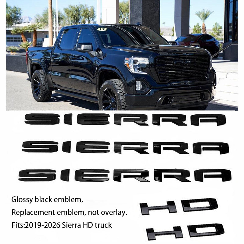 Emblem Kit for GMC Sierra HD 2019–2026 Grille & Tailgate Badges Set