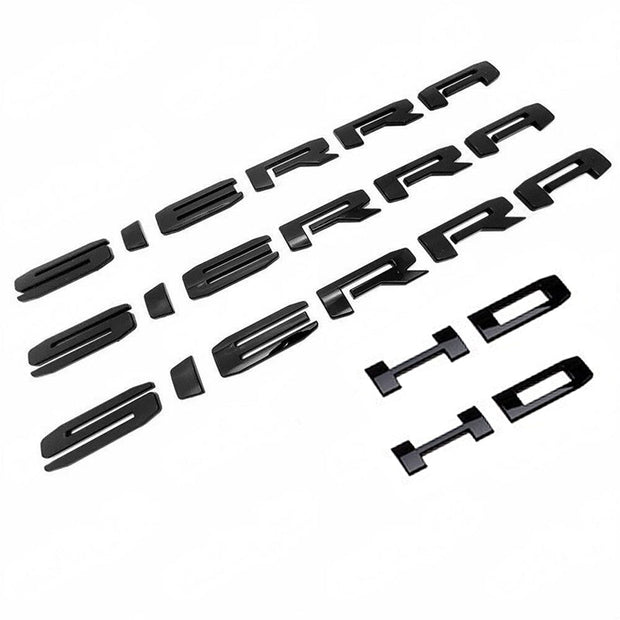 Custom Grille Tailgate Sierra HD Emblem Door Rear Liftgate Nameplate 3D Badges for 19-25 GMC Sierra 2500HD 3500HD 84287337 (3pack / 5pack)