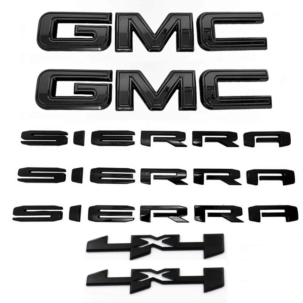 Emblem Kit for 2019+ GMC Sierra Grille & Tailgate with SIERRA & 4x4 Badges