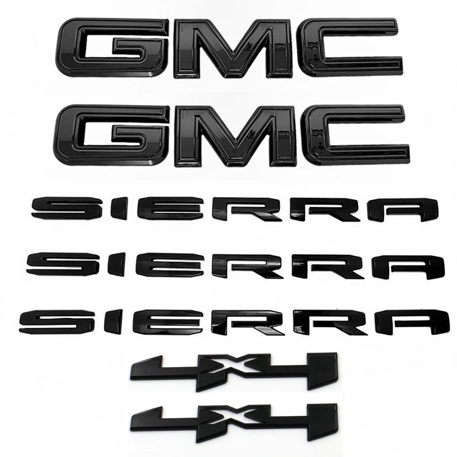Emblem Kit for 2019+ GMC Sierra Grille & Tailgate with SIERRA & 4x4 Badges