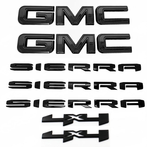 Emblem Kit for 2019+ GMC Sierra Grille & Tailgate with SIERRA & 4x4 Badges