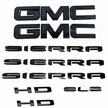 Grille Tailgate Sierra HD Emblem Door Rear Nameplate With SLE Badge Replacement for 19-25 GMC Sierra 2500HD 3500HD 84287337 (4pack / 6pack)