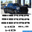Grille Tailgate Sierra HD Emblem Door Rear Nameplate With SLE Badge Replacement for 19-25 GMC Sierra 2500HD 3500HD 84287337 (4pack / 6pack)