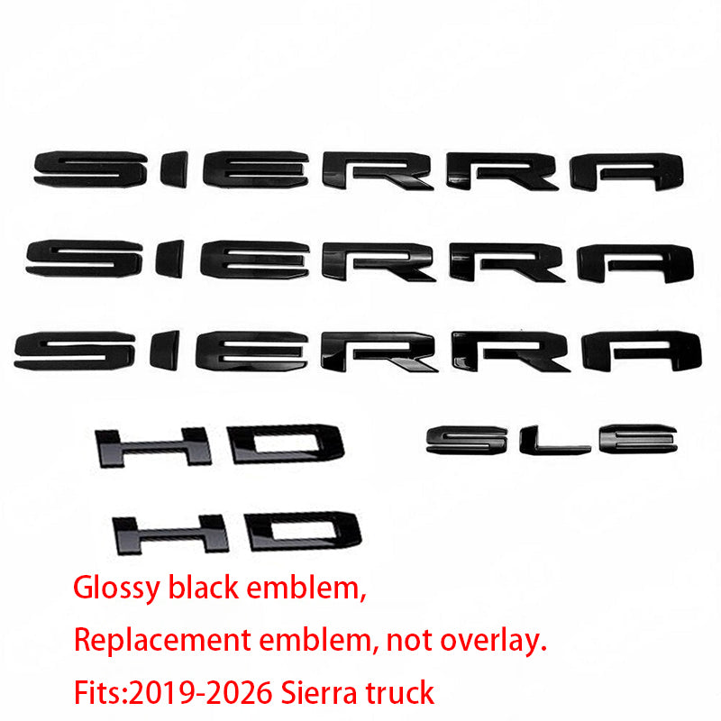 Emblem Kit for GMC Sierra HD 2019+ Grille & Tailgate Badges with SLE