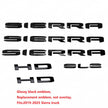 Grille Tailgate Sierra HD Emblem Door Rear Nameplate With SLE Badge Replacement for 19-25 GMC Sierra 2500HD 3500HD 84287337 (4pack / 6pack)