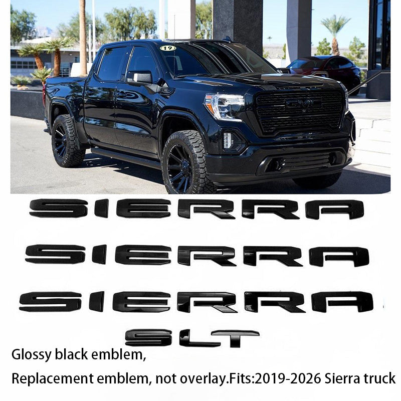 Emblem Kit for 2019-2026 GMC Sierra SLT Grille Tailgate Door Rear Badge