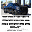 Grille Tailgate Emblem Door Rear Nameplate With SLT Badge Replacement for 19-25 GMC Sierra 1500 2500HD 3500HD 84287337 Blackout (4pack / 6pack)