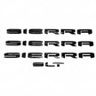 Grille Tailgate Emblem Door Rear Nameplate With SLT Badge Replacement for 19-25 GMC Sierra 1500 2500HD 3500HD 84287337 Blackout (4pack / 6pack)