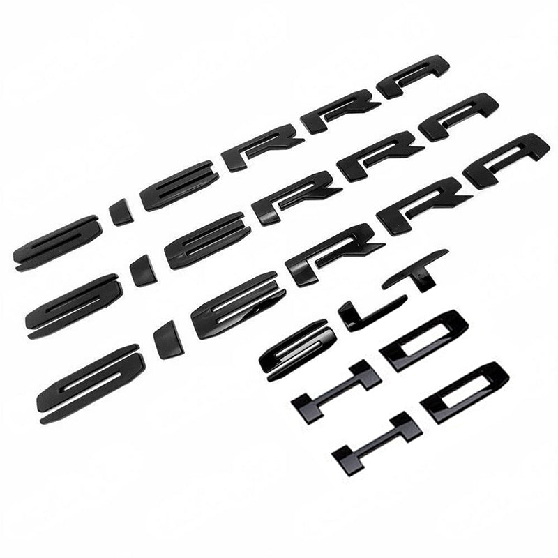 Kit 2019-2026 GMC Grille Tailgate & Sierra HD Lettering Emblem With SLT