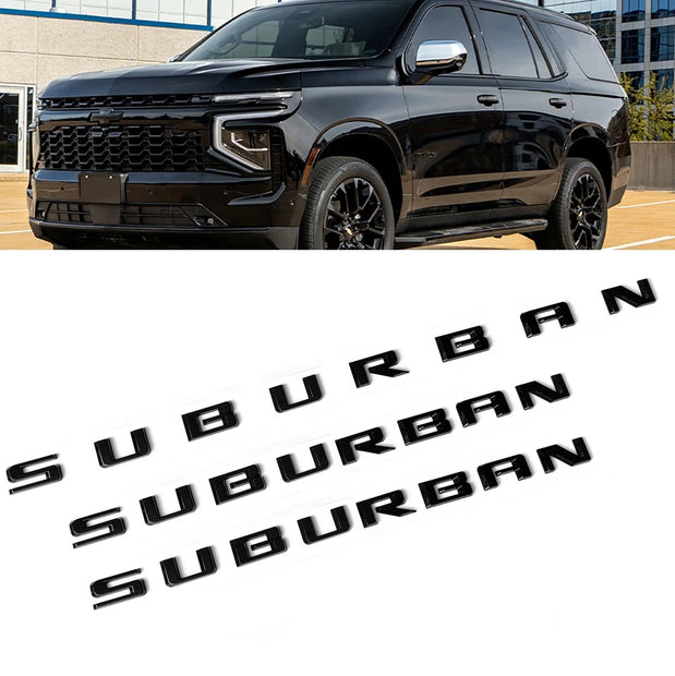 Emblem Kit for 2021+ Chevrolet Suburban Grille & Tailgate Bowtie Gloss Black (3pack / 5pack)