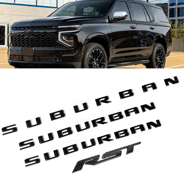 Badge Kit for 2021+ Chevrolet Suburban RST 3D Grille Tailgate Bowtie Gloss Black (4pack / 6pack)