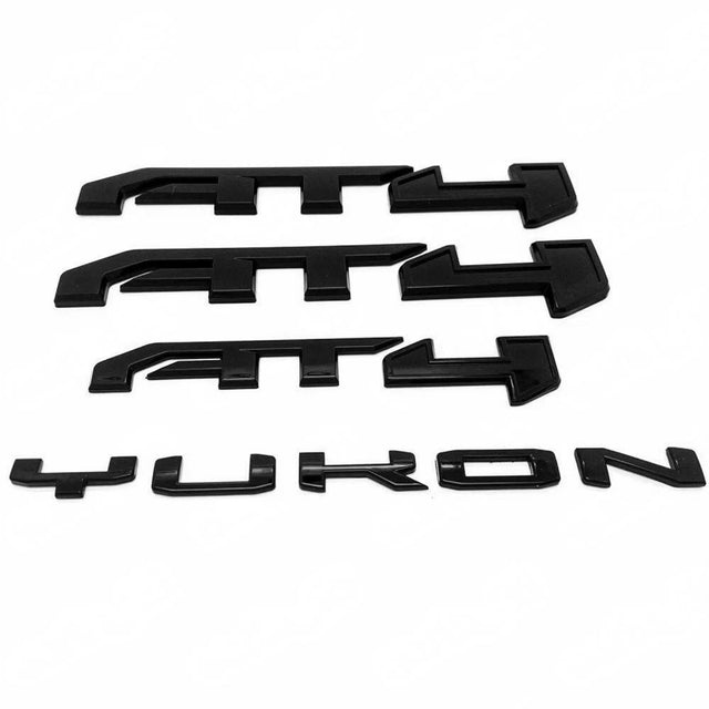 Emblem Kit for 2021+ GMC Yukon (XL) AT4 Front Grille & Tailgate Badges (Chrome / Gloss Black) 6-pack