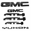 Emblem Kit for 2021+ GMC Yukon (XL) AT4 Front Grille & Tailgate Badges (Chrome / Gloss Black) 6-pack