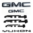 Emblem Kit for 2021+ GMC Yukon (XL) AT4 Front Grille & Tailgate Badges (Chrome / Gloss Black) 6-pack