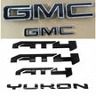 Emblem Kit for 2021+ GMC Yukon (XL) AT4 Front Grille & Tailgate Badges (Chrome / Gloss Black) 6-pack
