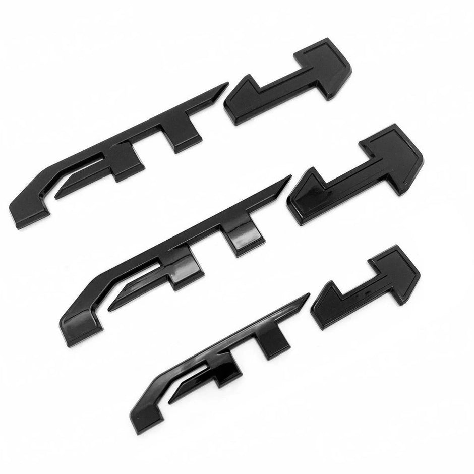 Emblem Kit for 2019+ GMC Sierra AT4 1500 Grille Badge Gloss Black 6-pack