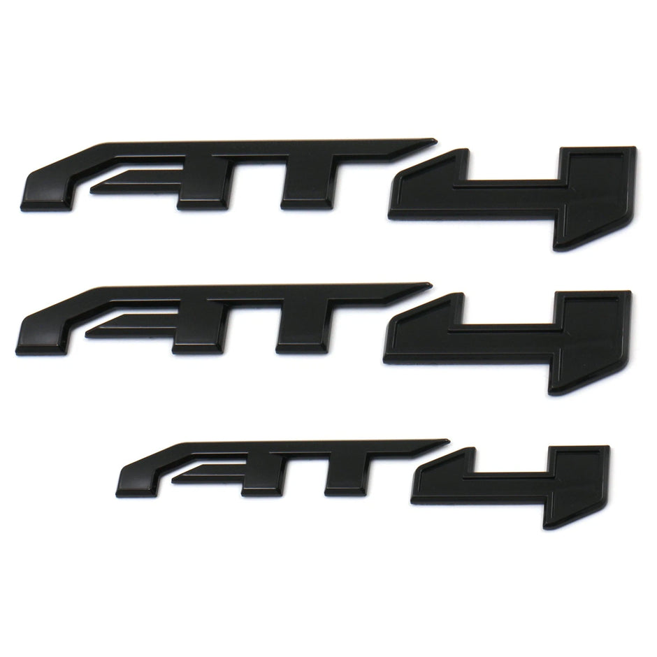 Emblem Kit for 2019+ GMC Sierra AT4 1500 Grille Badge Gloss Black 6-pack