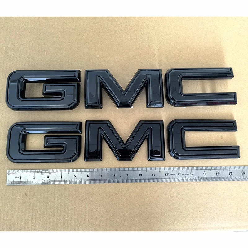 Emblem Kit for 2019+ GMC Sierra AT4 1500 Grille Badge Gloss Black 6-pack