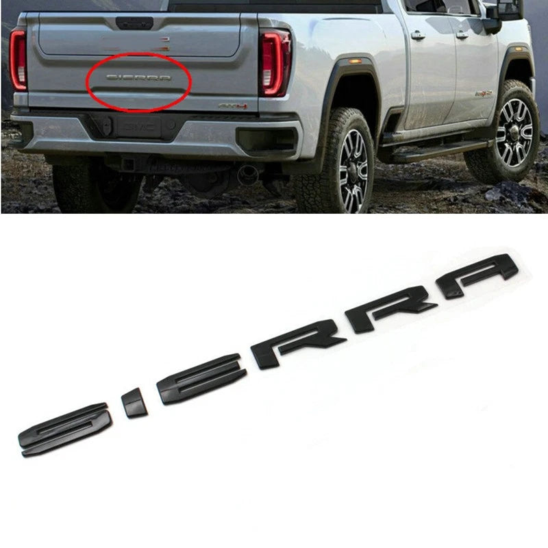Emblem Kit for 2019+ GMC Sierra AT4 1500 Grille Badge Gloss Black 6-pack